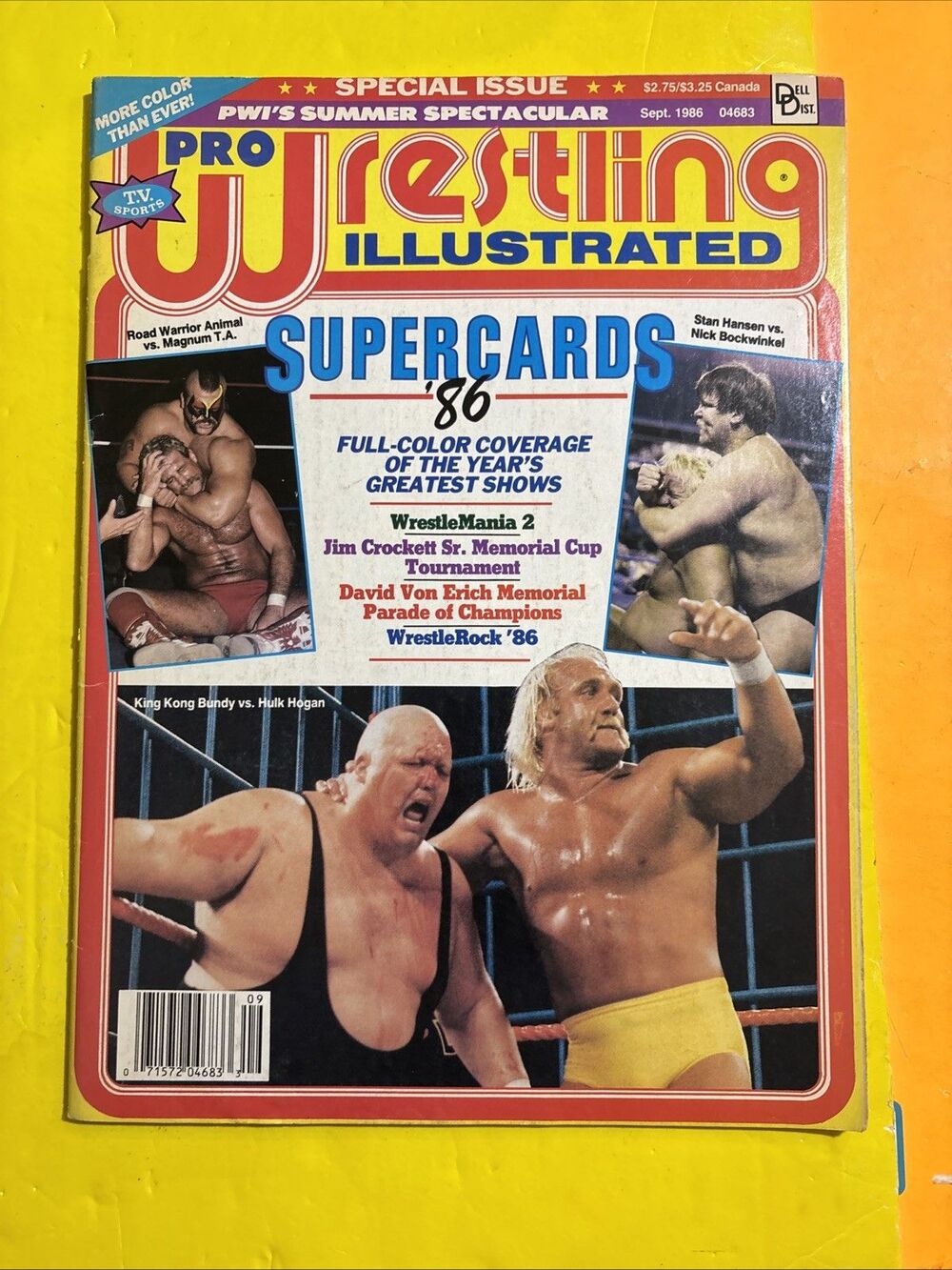 Pro Wrestling Illustrated Magazine Sep 1986 Supercards Hogan Bundy PWI NWA WWF